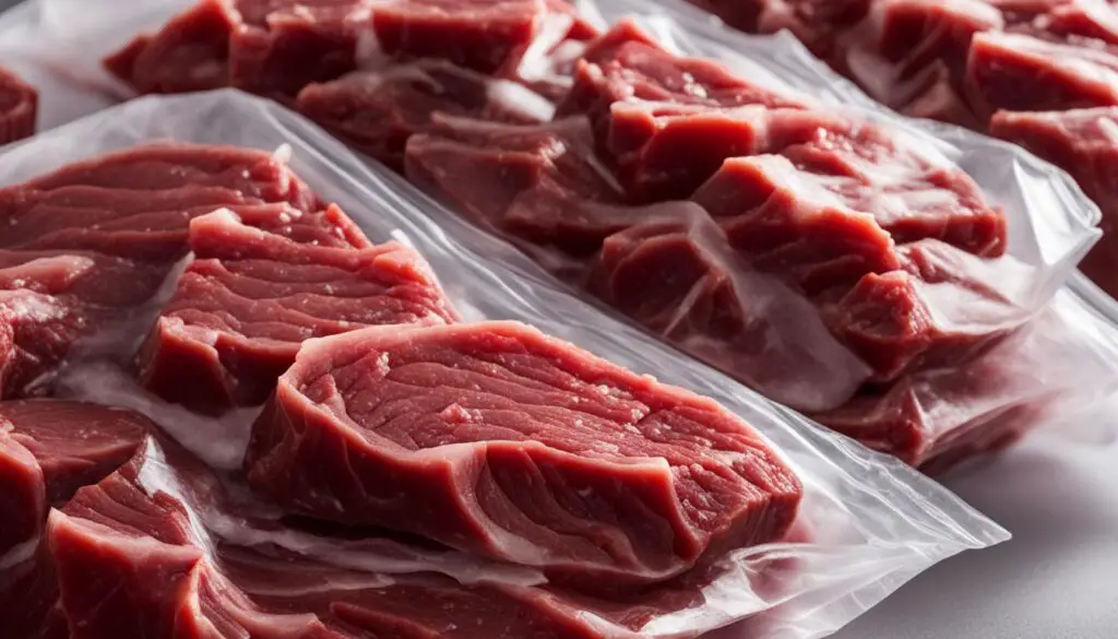 meat packaging for freezing