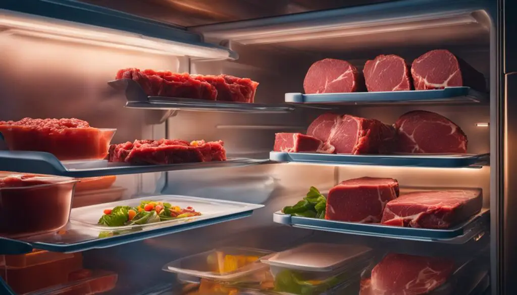 thawing meat in the fridge